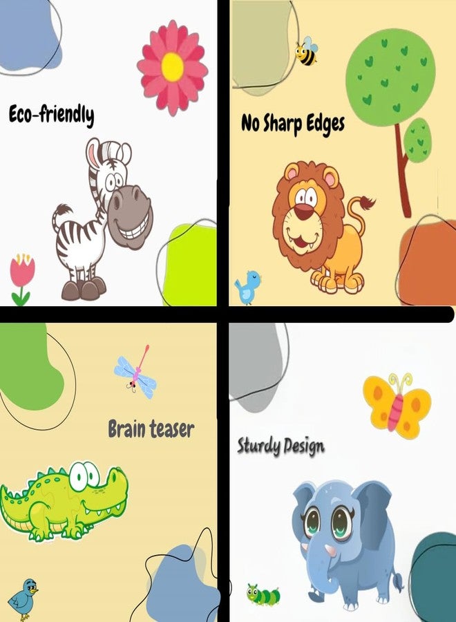 Fun Fry Montessori Wooden Jigsaw Puzzles for Kids Wooden Puzzle for Kids 3+ Years Toddler Puzzle Toys- Gift for 2 Year Old Boys Girls Birthday Gift (Wild Animal) - Image 4